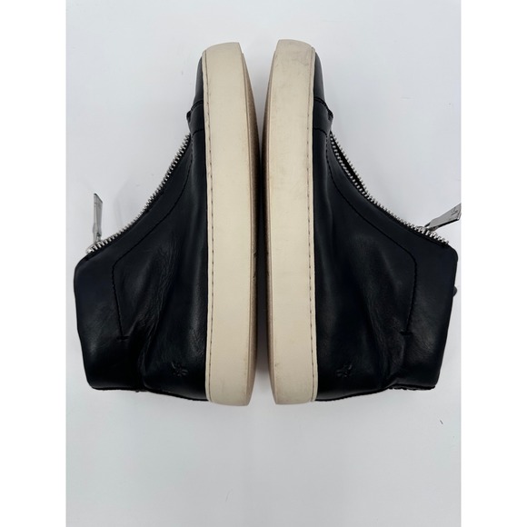 Frye Leather High‎ Top Zip Sneakers Black Platform Casual Shoes - Picture 5 of 8